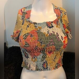 monteau smock cropped blouse